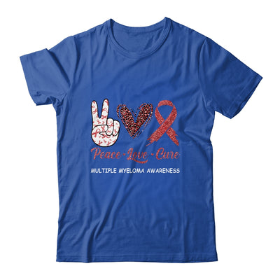 Multiple Myeloma Awareness Peace Love Cure Leopard T-Shirt & Hoodie | Teecentury.com