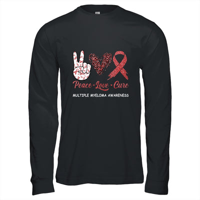 Multiple Myeloma Awareness Peace Love Cure Leopard T-Shirt & Hoodie | Teecentury.com