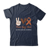 Multiple Sclerosis Awareness Peace Love Cure Leopard T-Shirt & Hoodie | Teecentury.com