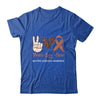 Multiple Sclerosis Awareness Peace Love Cure Leopard T-Shirt & Hoodie | Teecentury.com