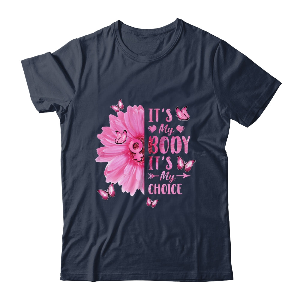 My Body Choice Uterus Business Women Butterfly Flower Shirt & Tank Top | teecentury