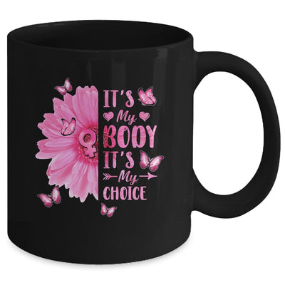 My Body Choice Uterus Business Women Butterfly Flower Mug | teecentury