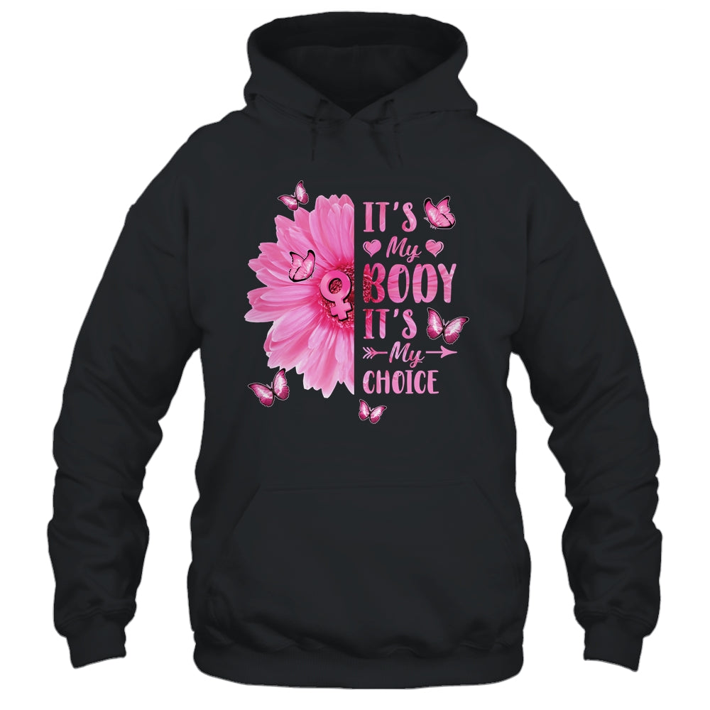 My Body Choice Uterus Business Women Butterfly Flower Shirt & Tank Top | teecentury