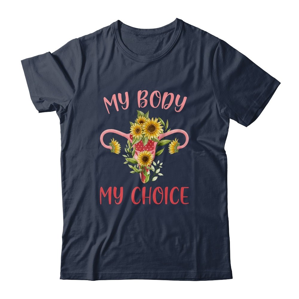My Body My Choice Floral Uterus Feminist Abortion Shirt & Tank Top | teecentury