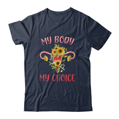 My Body My Choice Floral Uterus Feminist Abortion Shirt & Tank Top | teecentury