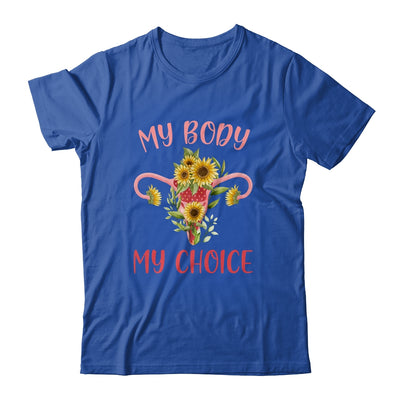 My Body My Choice Floral Uterus Feminist Abortion Shirt & Tank Top | teecentury