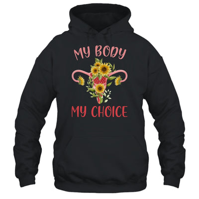 My Body My Choice Floral Uterus Feminist Abortion Shirt & Tank Top | teecentury