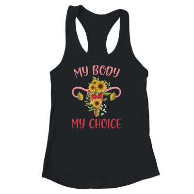 My Body My Choice Floral Uterus Feminist Abortion Shirt & Tank Top | teecentury
