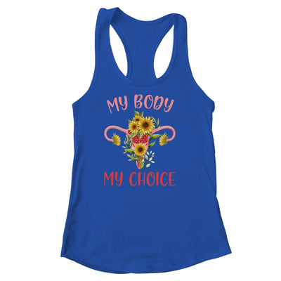 My Body My Choice Floral Uterus Feminist Abortion Shirt & Tank Top | teecentury
