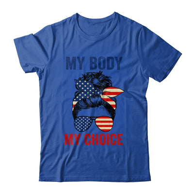 My Body My Choice Pro Choice Messy Bun US Flag 4th Of July Shirt & Tank Top | teecentury