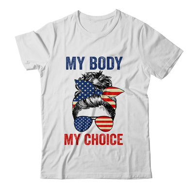 My Body My Choice Pro Choice Messy Bun US Flag 4th Of July Shirt & Tank Top | teecentury