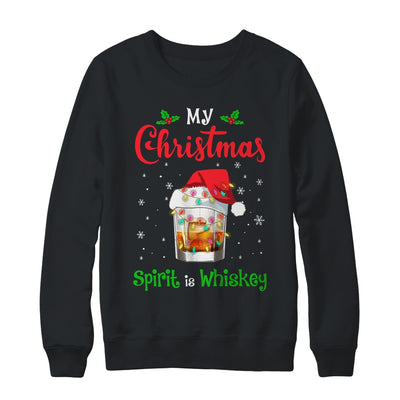 My Christmas Spirit Is Whiskey Funny Drinking Wine Tequila T-Shirt & Sweatshirt | Teecentury.com