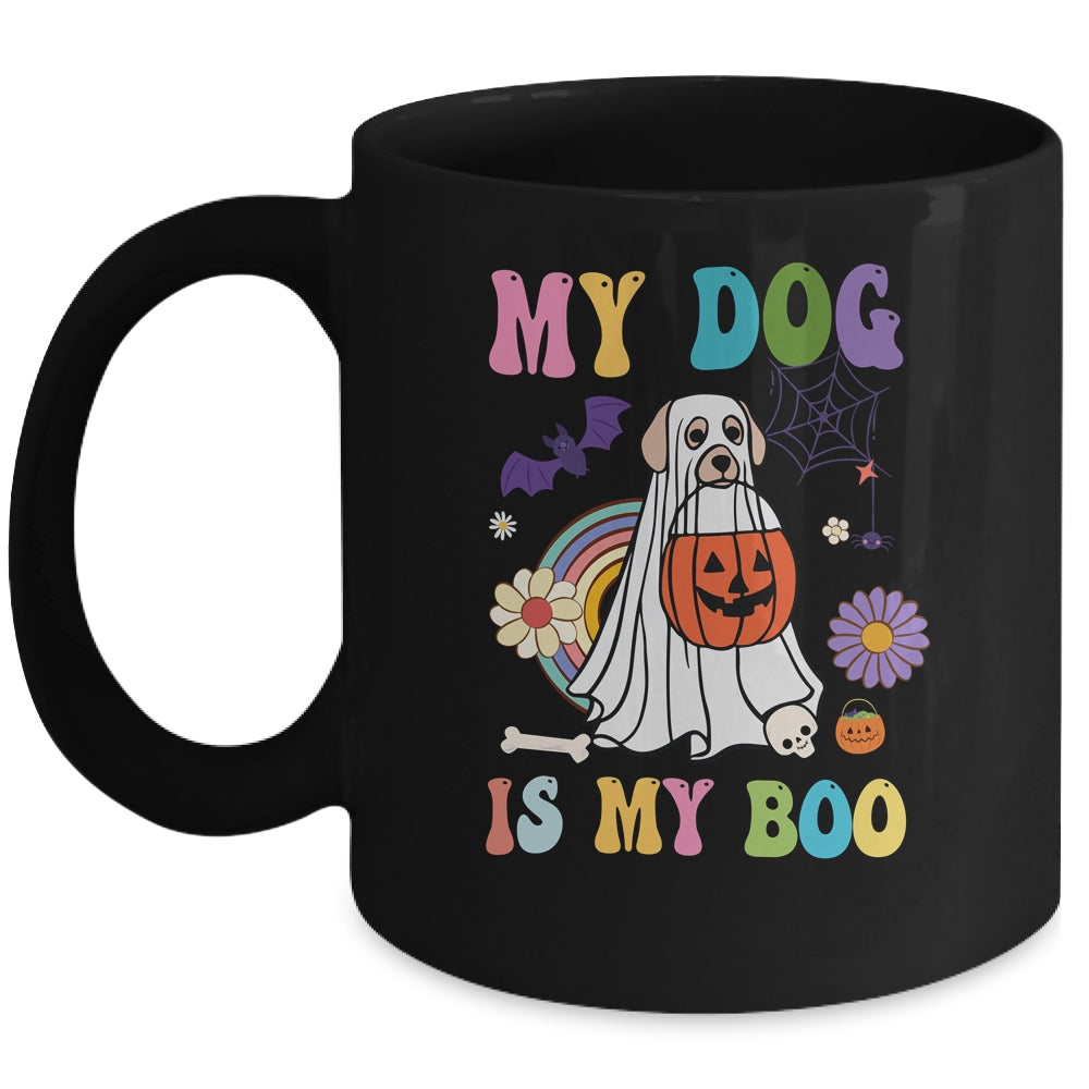 My Dog Is Boo Funny Dog Owner Boo Ghost Lover Halloween Boo Mug | teecentury