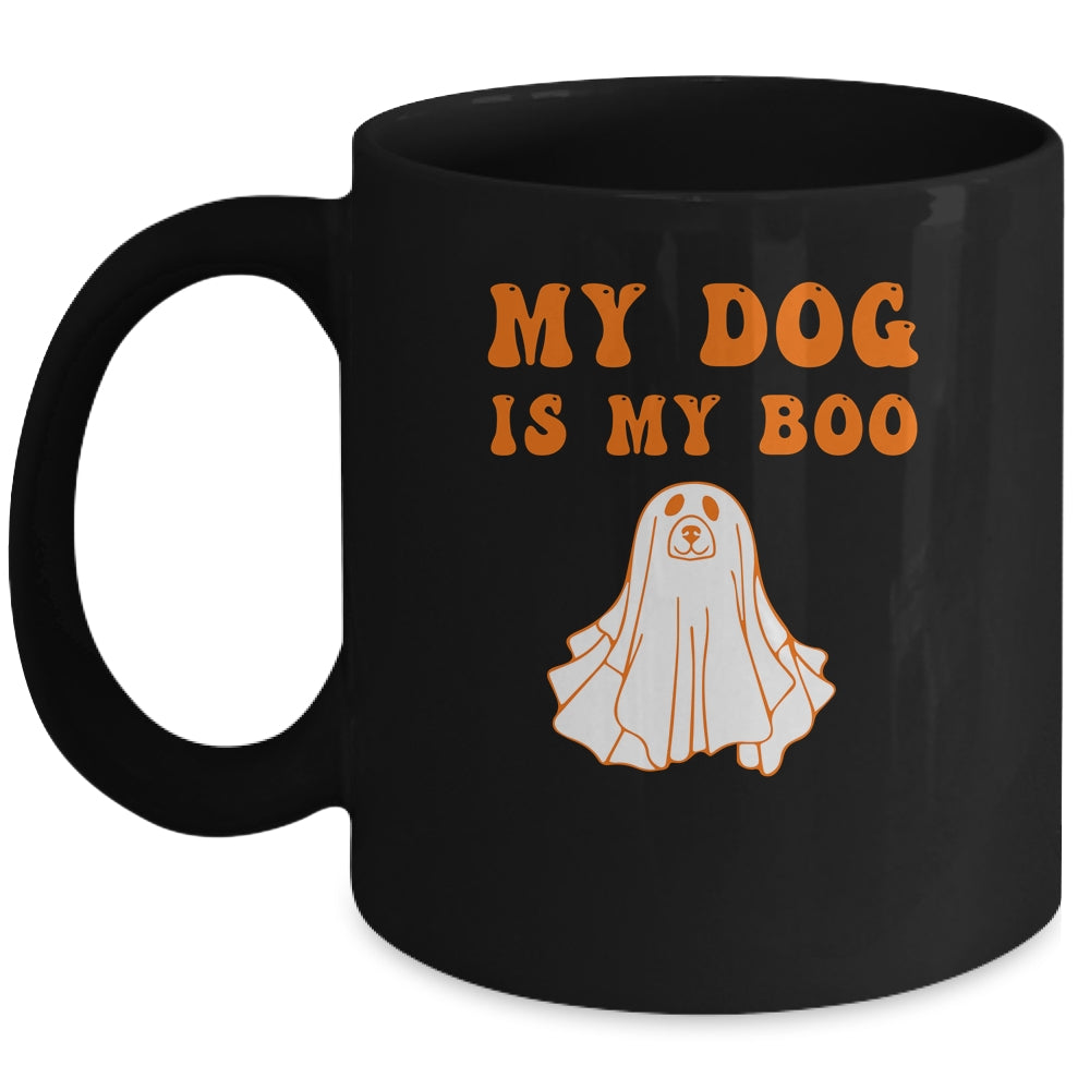 My Dog Is Boo Funny Dog Owner Boo Ghost Lover Halloween Mug | teecentury