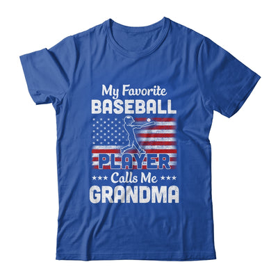 My Favorite Baseball Player Calls Me Grandma American Flag T-Shirt & Hoodie | Teecentury.com