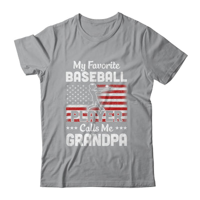 My Favorite Baseball Player Calls Me Grandpa American Flag T-Shirt & Hoodie | Teecentury.com