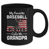 My Favorite Baseball Player Calls Me Grandpa American Flag Mug Coffee Mug | Teecentury.com