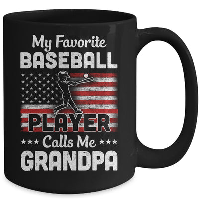 My Favorite Baseball Player Calls Me Grandpa American Flag Mug Coffee Mug | Teecentury.com