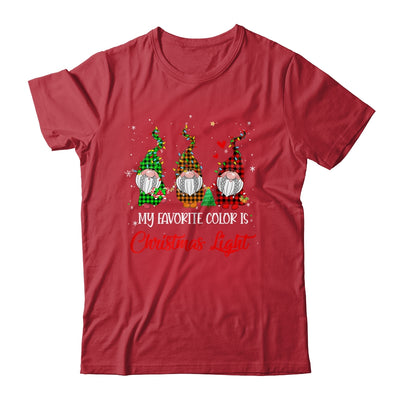 My Favorite Color Is Christmas Lights Gnomies Gnome Buffalo T-Shirt & Sweatshirt | Teecentury.com