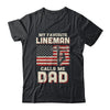My Favorite Lineman Calls Me Dad USA Flag Fathers Day T-Shirt & Hoodie | Teecentury.com
