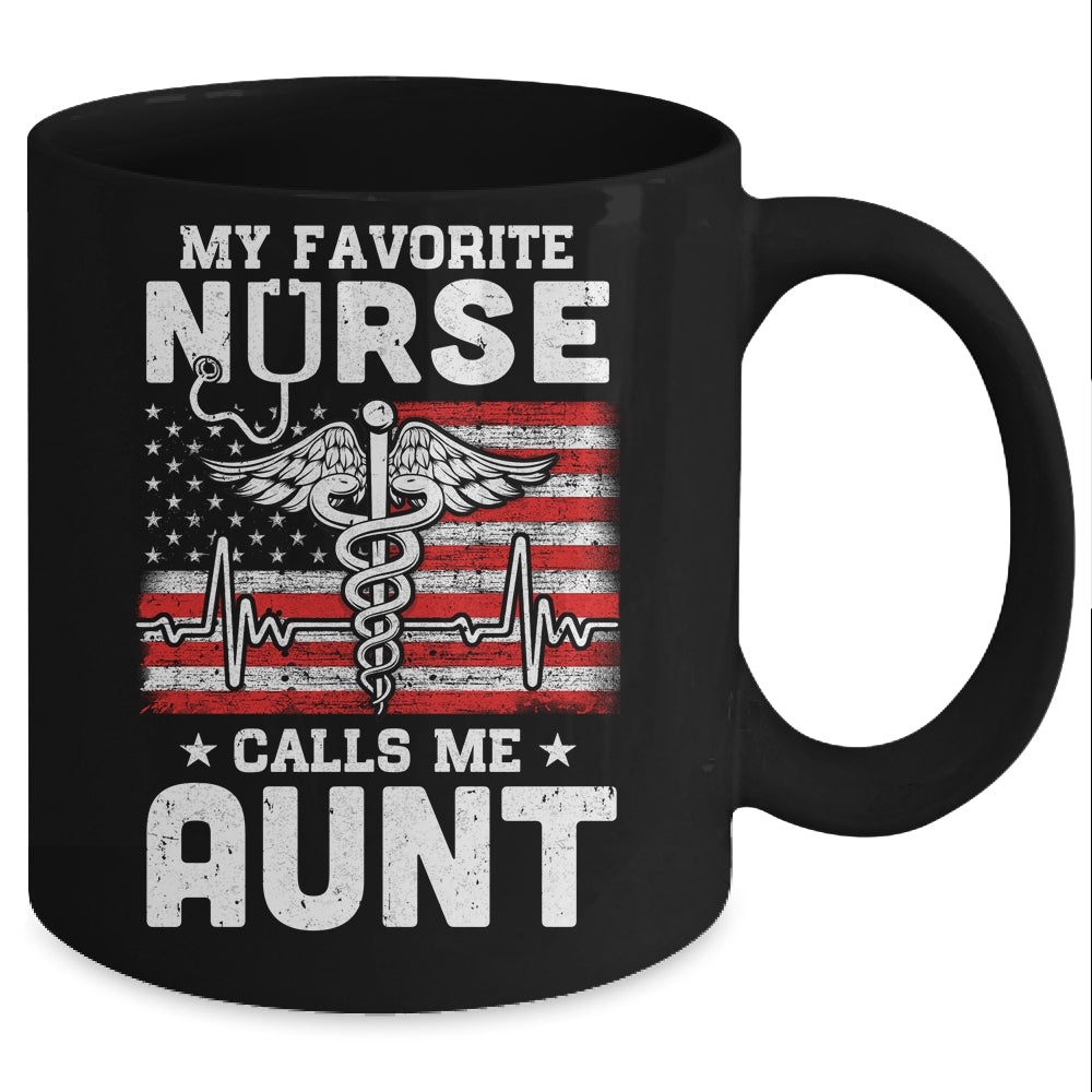My Favorite Nurse Calls Me Aunt Gifts Usa Flag Mug Coffee Mug | Teecentury.com