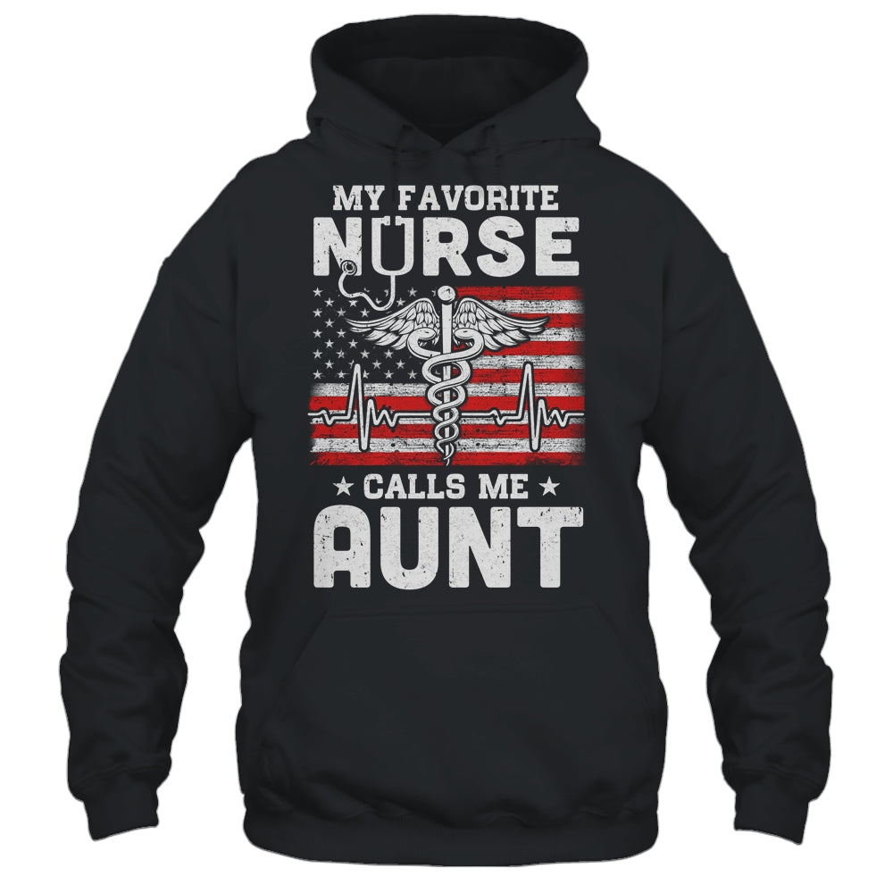 My Favorite Nurse Calls Me Aunt Gifts Usa Flag T-Shirt & Hoodie | Teecentury.com