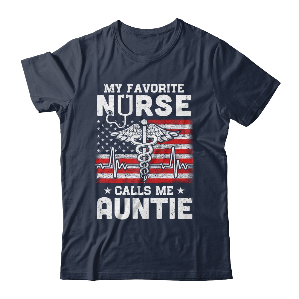 My Favorite Nurse Calls Me Auntie USA Flag T-Shirt & Hoodie | Teecentury.com
