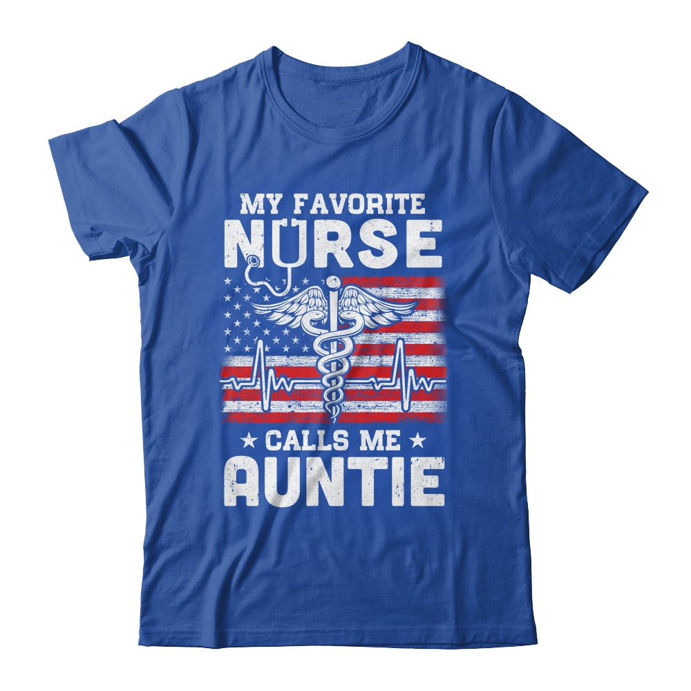 My Favorite Nurse Calls Me Auntie USA Flag T-Shirt & Hoodie | Teecentury.com