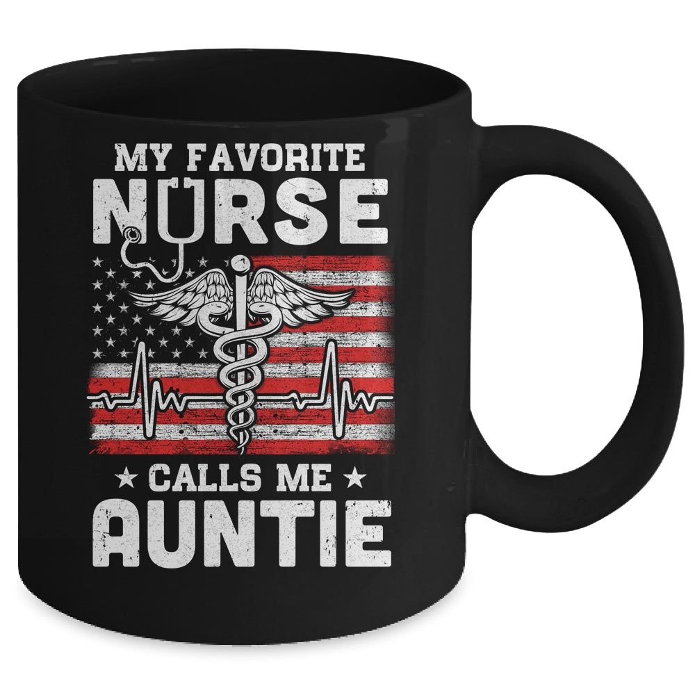 My Favorite Nurse Calls Me Auntie USA Flag Mug Coffee Mug | Teecentury.com