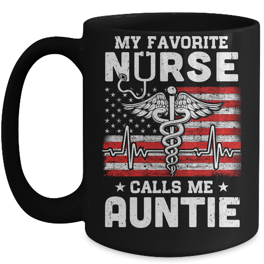 My Favorite Nurse Calls Me Auntie USA Flag Mug Coffee Mug | Teecentury.com