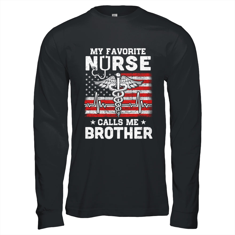 My Favorite Nurse Calls Me Brother USA Flag T-Shirt & Hoodie | Teecentury.com