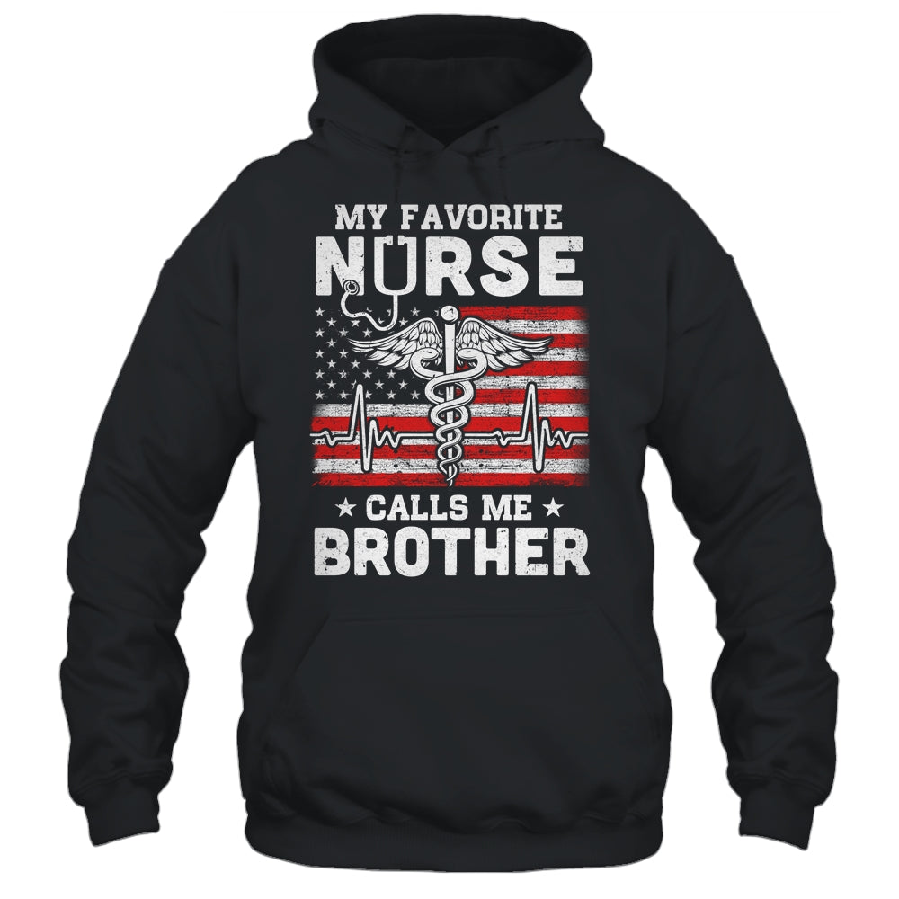 My Favorite Nurse Calls Me Brother USA Flag T-Shirt & Hoodie | Teecentury.com
