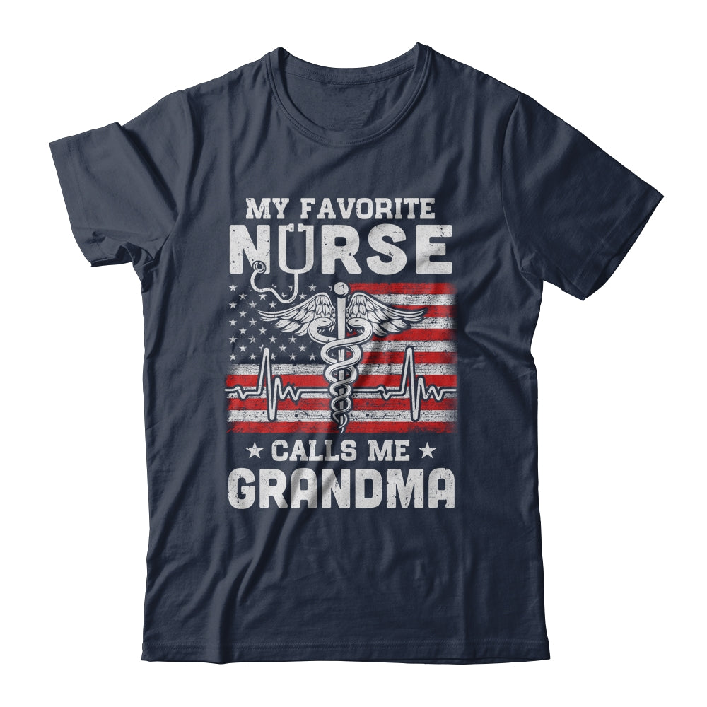My Favorite Nurse Calls Me Grandma Usa Flag Mother's Day T-Shirt & Hoodie | Teecentury.com