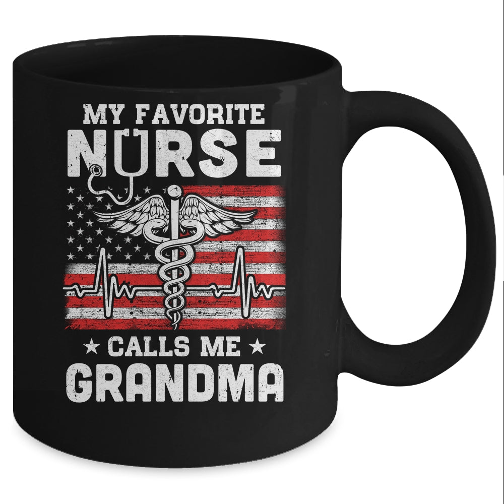 My Favorite Nurse Calls Me Grandma Usa Flag Mother's Day Mug Coffee Mug | Teecentury.com