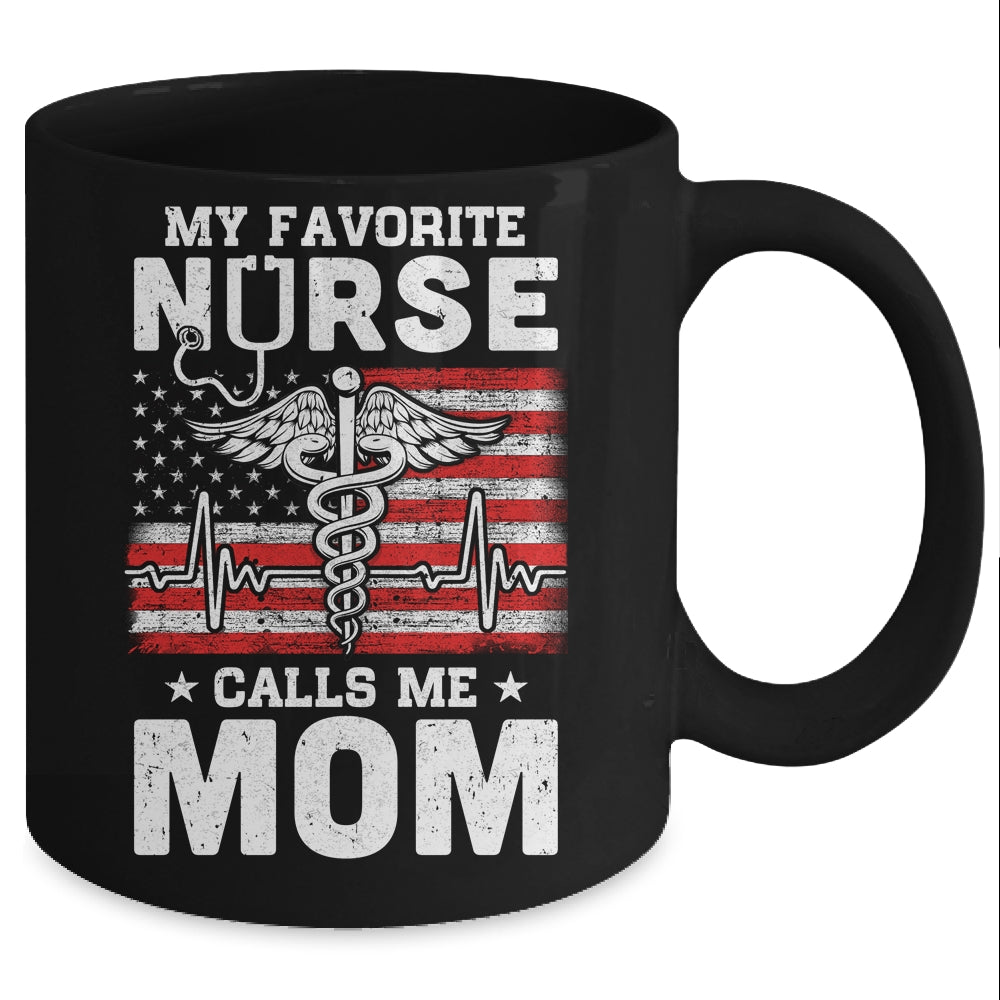 My Favorite Nurse Calls Me Mom Usa Flag Mother's Day Mug Coffee Mug | Teecentury.com