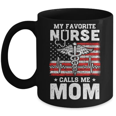 My Favorite Nurse Calls Me Mom Usa Flag Mother's Day Mug Coffee Mug | Teecentury.com