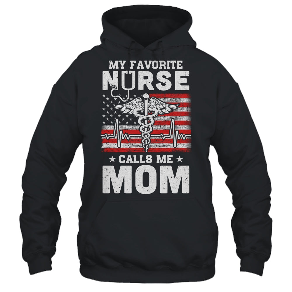 My Favorite Nurse Calls Me Mom Usa Flag Mother's Day T-Shirt & Hoodie | Teecentury.com