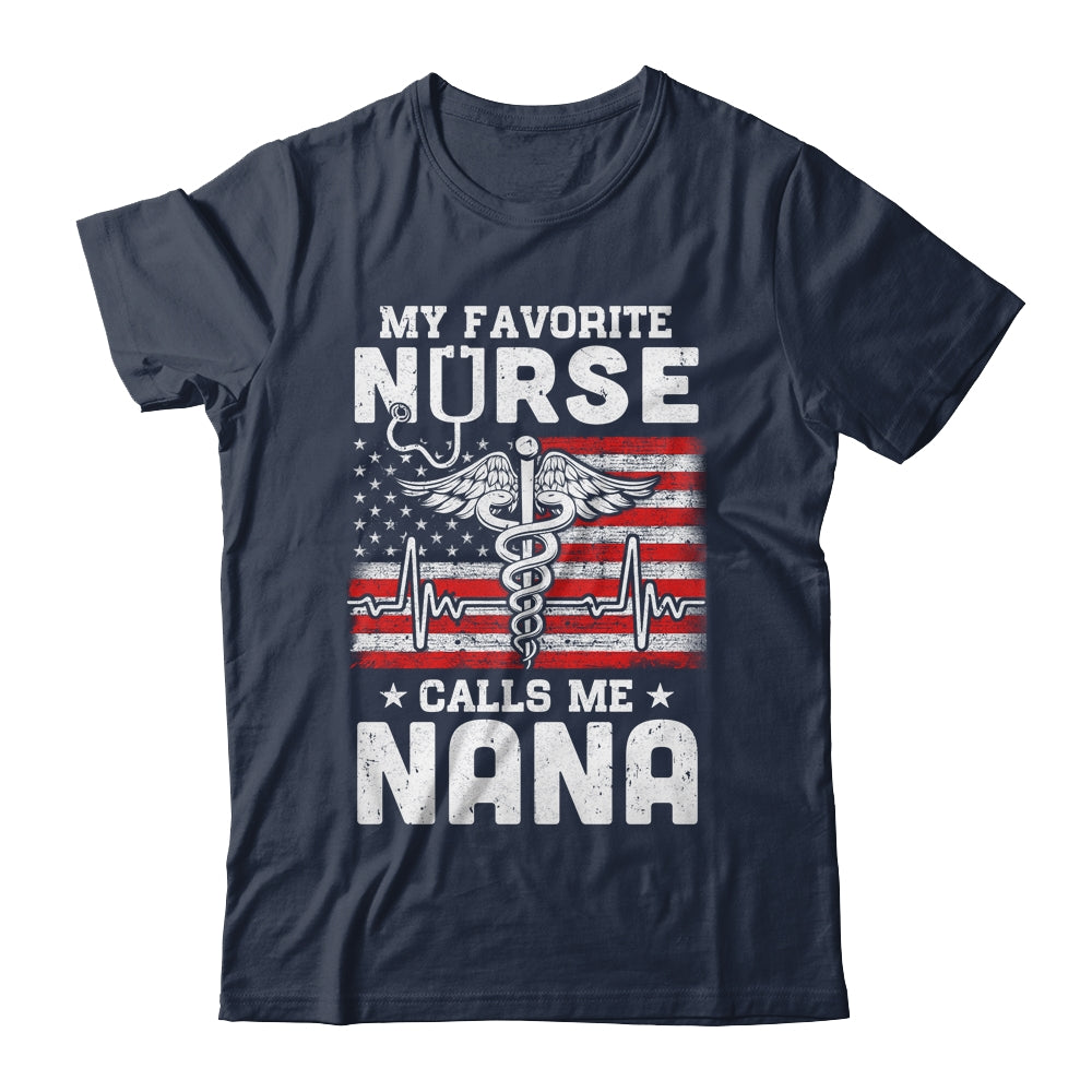 My Favorite Nurse Calls Me Nana USA Flag Mother's Day T-Shirt & Hoodie | Teecentury.com