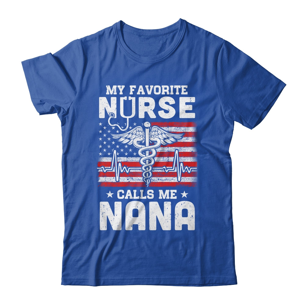 My Favorite Nurse Calls Me Nana USA Flag Mother's Day T-Shirt & Hoodie | Teecentury.com