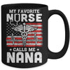 My Favorite Nurse Calls Me Nana USA Flag Mother's Day Mug Coffee Mug | Teecentury.com