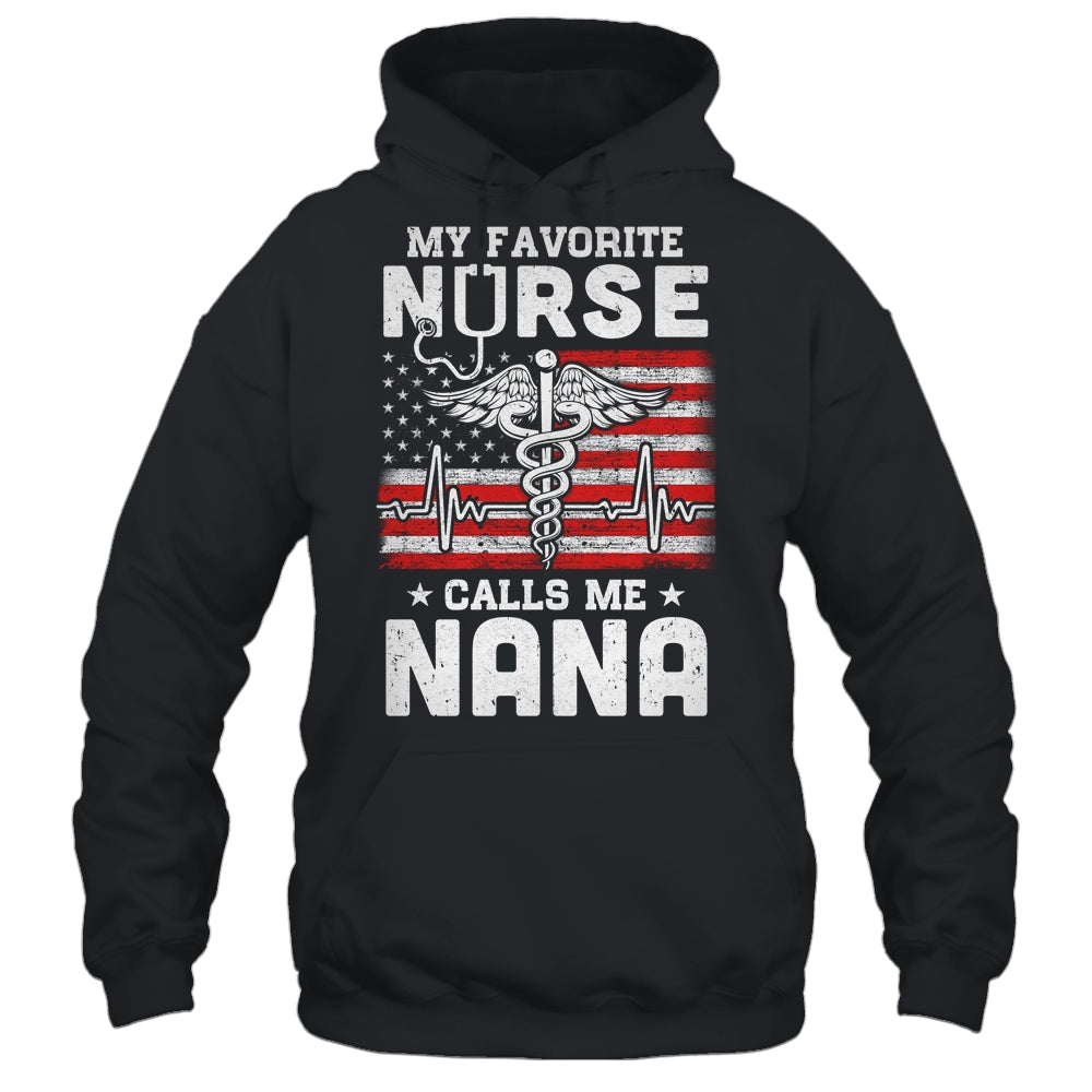 My Favorite Nurse Calls Me Nana USA Flag Mother's Day T-Shirt & Hoodie | Teecentury.com