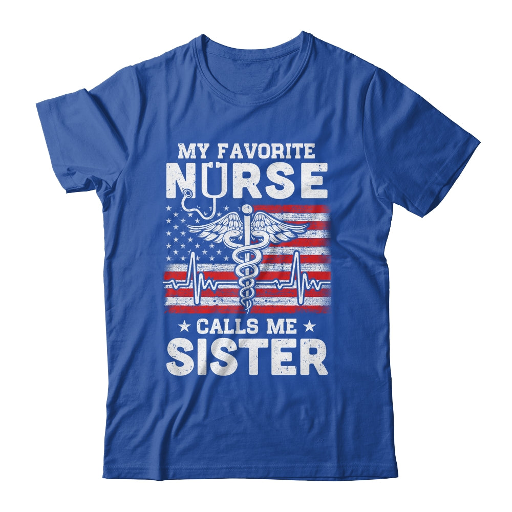 My Favorite Nurse Calls Me Sister USA Flag T-Shirt & Hoodie | Teecentury.com