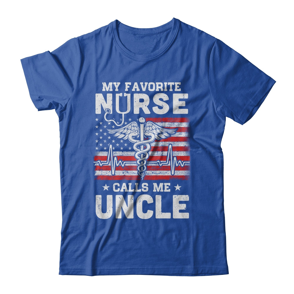 My Favorite Nurse Calls Me Uncle Gifts Usa Flag T-Shirt & Hoodie | Teecentury.com