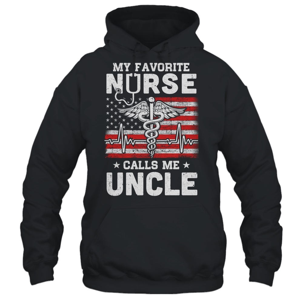 My Favorite Nurse Calls Me Uncle Gifts Usa Flag T-Shirt & Hoodie | Teecentury.com