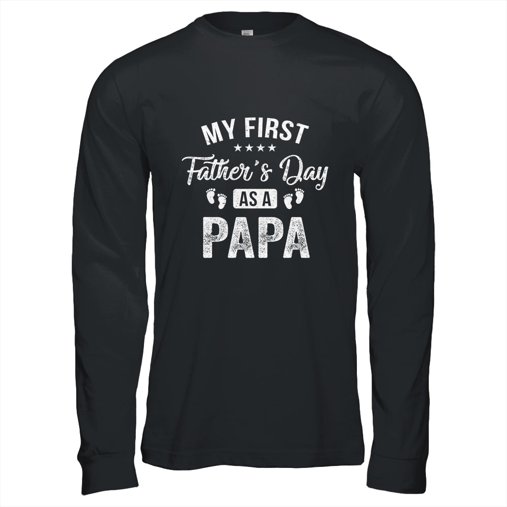 My First Father's Day As A Papa Fathers Day T-Shirt & Hoodie | Teecentury.com