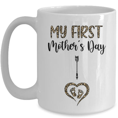 My First Mothers Day Mom Leopard Pregnancy Announcement Mug Coffee Mug | Teecentury.com