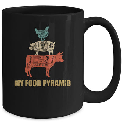 My Food Pyramid Funny Carnivore Cow Pig Chicken Mug Coffee Mug | Teecentury.com