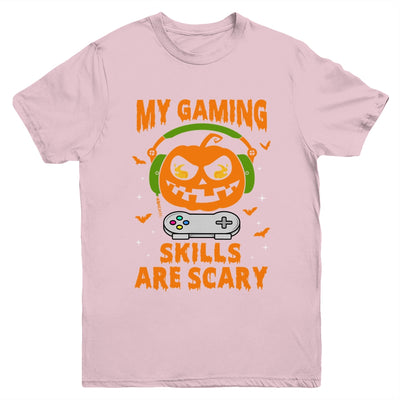 My Gaming Skills Are Scary Halloween For Gamer Funny Youth Shirt | teecentury