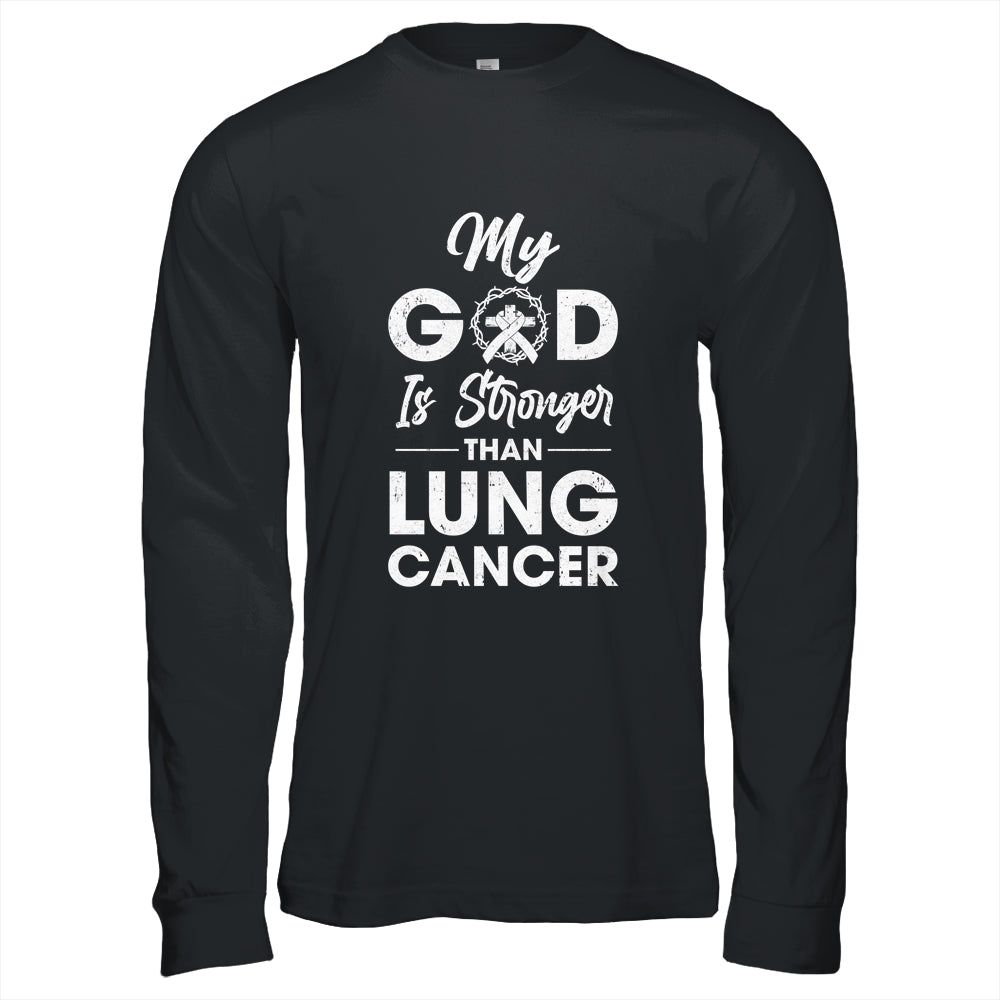 My God Is Stronger Than Lung Cancer Awareness T-Shirt & Hoodie | Teecentury.com