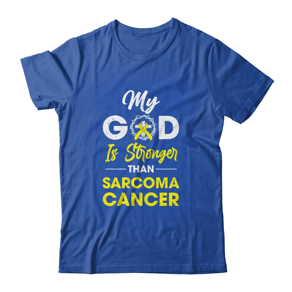 My God Is Stronger Than Sarcoma Cancer Awareness T-Shirt & Hoodie | Teecentury.com